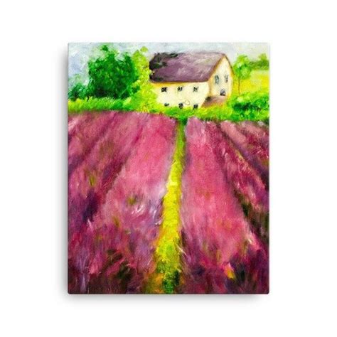 Lavender Field With Cottage Canvas Print Of Original Oil Etsy
