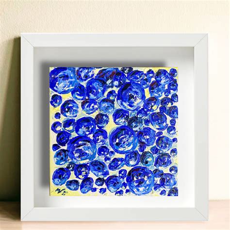 Blueberry Painting ORIGINAL Berry Art Oil Impasto Art Canvas Etsy