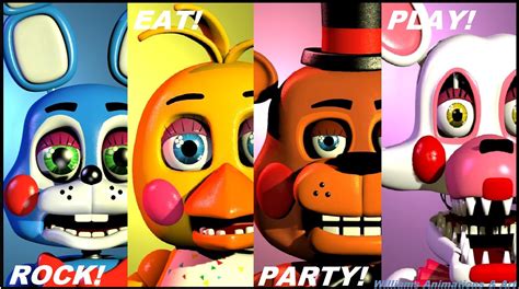 Sfm Fnaf 2 Rockeatpartyplay Poster Recreation Rfivenightsatfreddys