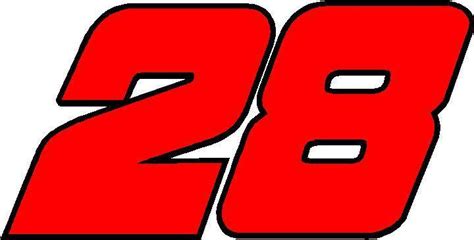 28 Race Number 2 Color Decal Sticker