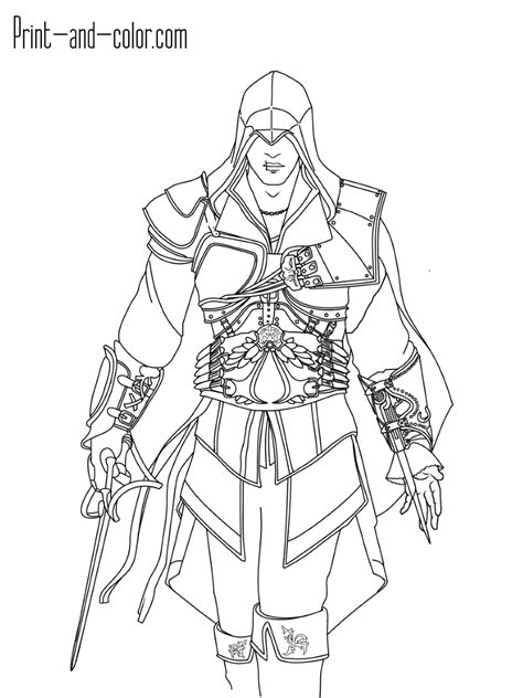 128k.) this ' assassin's creed coloring pages eizo and ninja ' is for individual and noncommercial use only, the copyright belongs to their respective creatures or owners. Assassin's Creed coloring pages | Print and Color.com