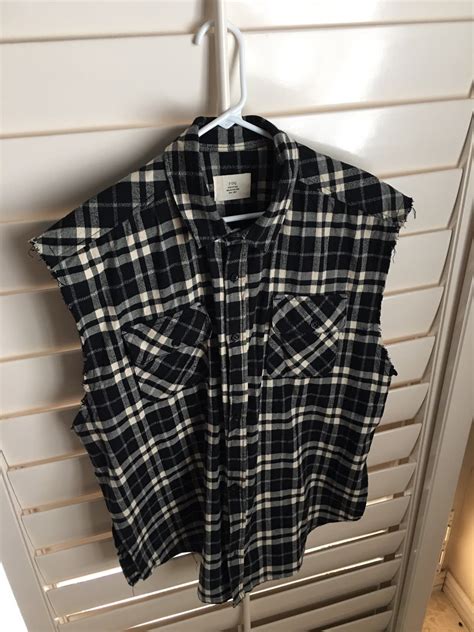 Fear Of God Flannel Cut Off Grailed