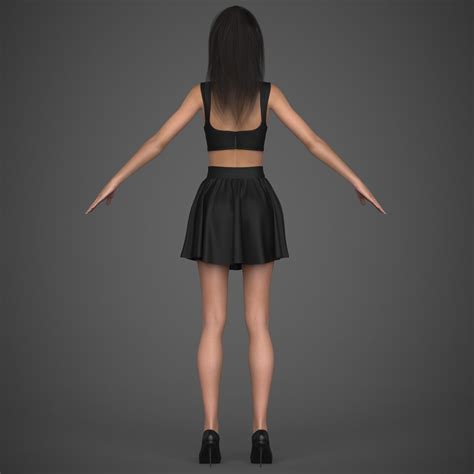 Photo Realistic Young Brunette Teen Girl 3d Model