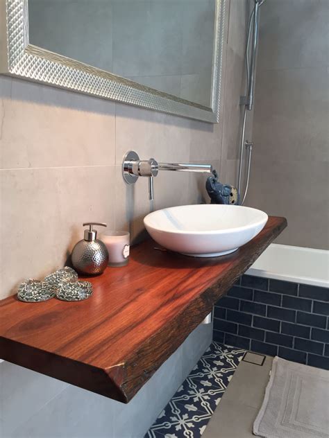 This diy wood bathroom countertop needs to look like an old piece of furniture, so the more details, the cutting out that old counter top would be a bit scary. Timber vanity top | Timber vanity, Laundry design, Ideal ...