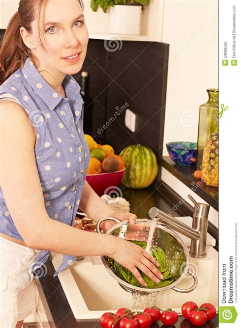 Women In The Kitchen Stock Photo Image Of Phone Home 54008588