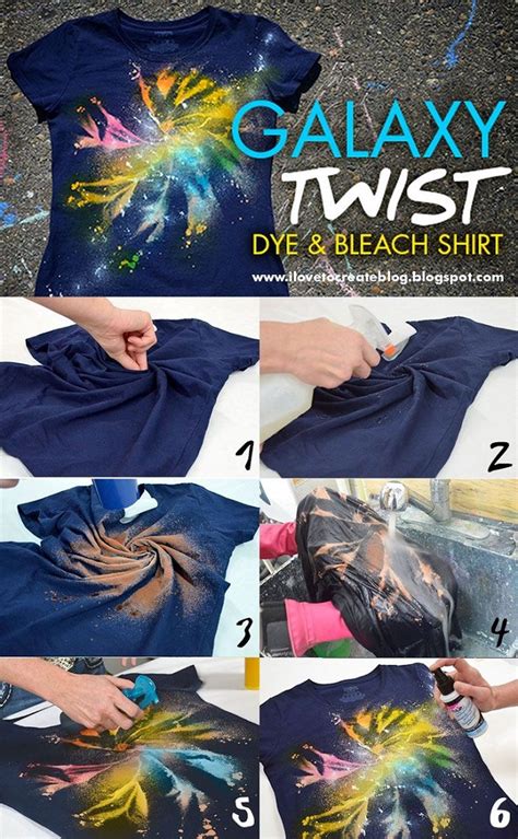 Galaxy Twist Dye Bleach Shirt Diy Alldaychic Tie Dye Crafts