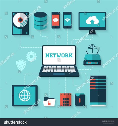 Flat Vector Illustration Of Computer Network Concept 200798282