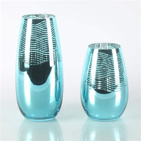 Teal Decorative Glass Vase Flower Vases For Centerpieces Zhaohaichina