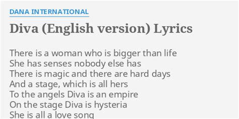 diva english version lyrics by dana international there is a woman