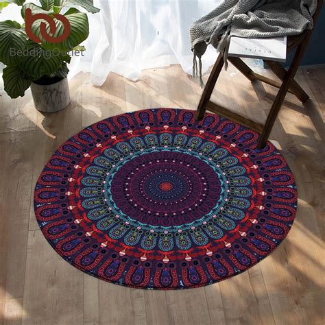 Beddingoutlet Mandala Bedroom Carpets Bohemian Round Area Rug For
