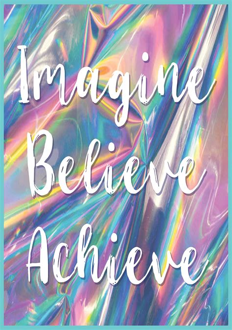 Imagine Believe Achieve Positive Poster Poster Prints Teacher