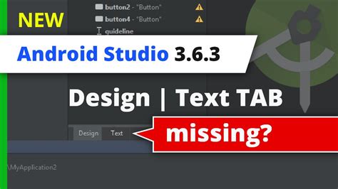 I have got this bug probably after android studio's update. Text | Design Tab Missing in XML New Android Studio 3.6.3 ...