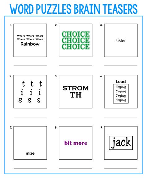 Brain Teasers Printable Web If You Like These Puzzles You Will For
