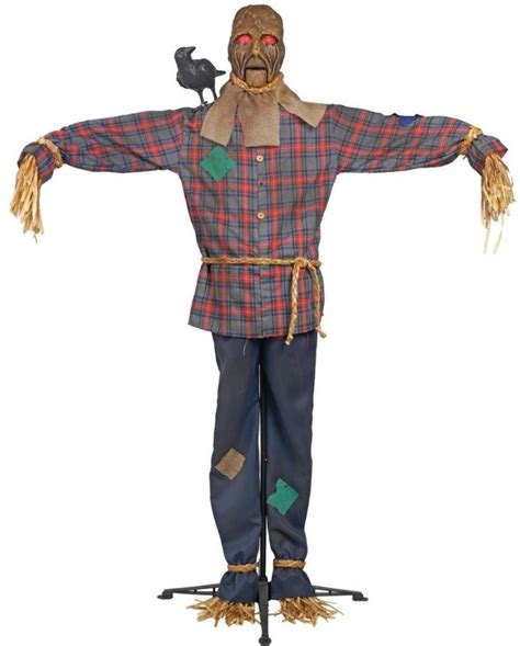 Standing Scarecrow With Led Illuminated Red Eyes Halloween Yard Decor 6