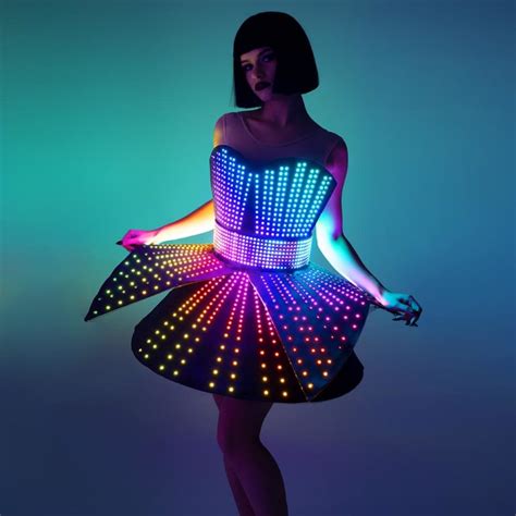 Rave Outfit Smart Led Dress With A Light Up Belt By Etereshop