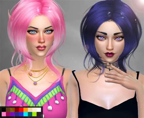 Sims 4 Hairs Genius6613 Newsea`s Lazy Day Hair Retextured