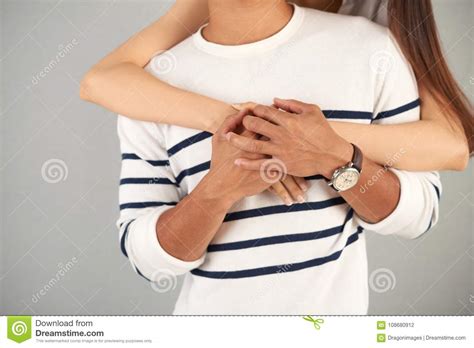 Young Woman Embracing Her Boyfriend Stock Photo Image Of Girlfriend