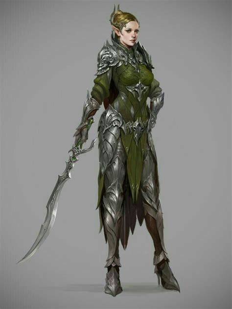 Female Elf Fighter Warrior Pathfinder Pfrpg Dnd Dandd D20 Fantasy