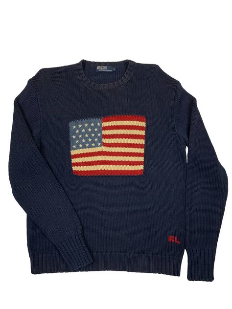 Polo Ralph Lauren Vintage 90s Polo Ralph Lauren Sweater American Flag Grailed