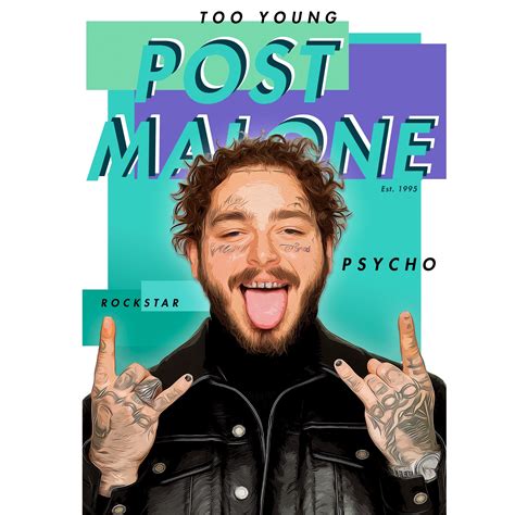 Post Malone Poster Print With Customisable Song Titles A4 Etsy