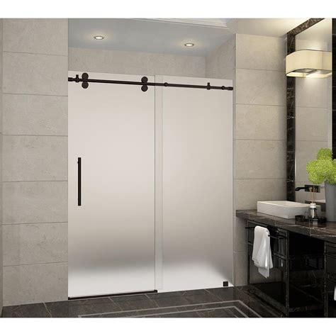 Frameless glass shower doors are thicker and durable. Aston Langham 56 in. - 60 in. x 75 in. Frameless Sliding ...
