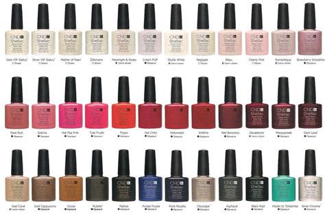 Maybe you would like to learn more about one of these? Shellac Color Chart. www.nailady.com | Shellac Gel Polish | Pinterest | Shellac colors, Cnd ...