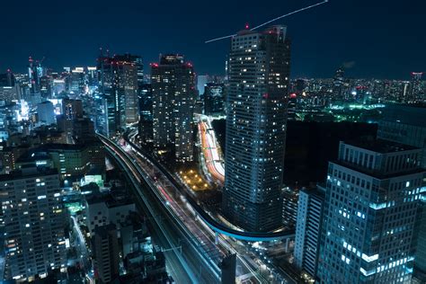 Wallpaper Japan City Cityscape Night Skyline