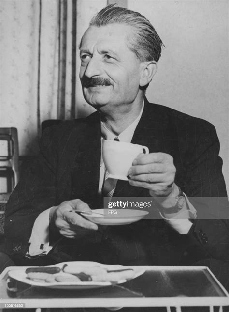 German Physicist And Rocket Scientist Hermann Oberth Enjoys Tea And