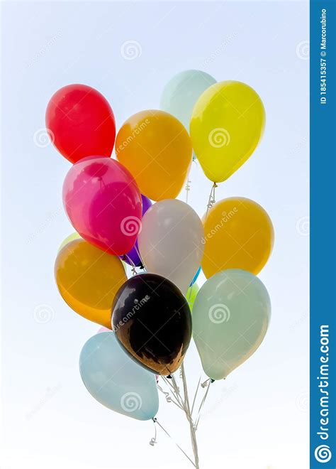 Colorful Bunch Of Helium Balloons Stock Image Image Of Holiday
