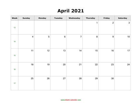 2021 Free Printable Monthly Calendars Without Downloading Example
