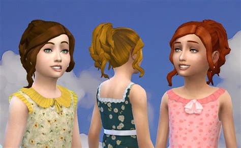 Sims 4 Hairs Mystufforigin Curly Ponytail For Girls