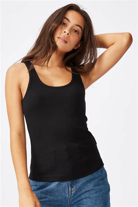 The Rewind Tank Top Black Cotton On T Shirts Vests Camis