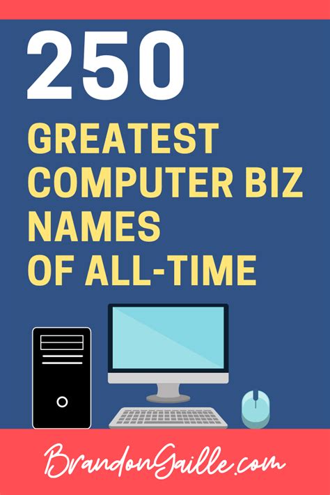 Sometimes, client companies or individual investors are looking for investment opportunities to increase their sources of income. List of 250 Catchy Computer Business Names - BrandonGaille.com