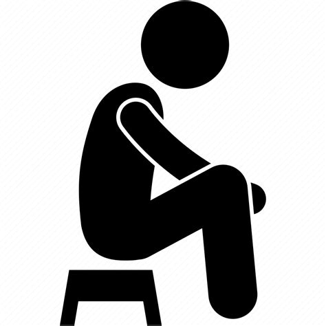 Chair Down Man Person Sitting Small Stool Icon Download On
