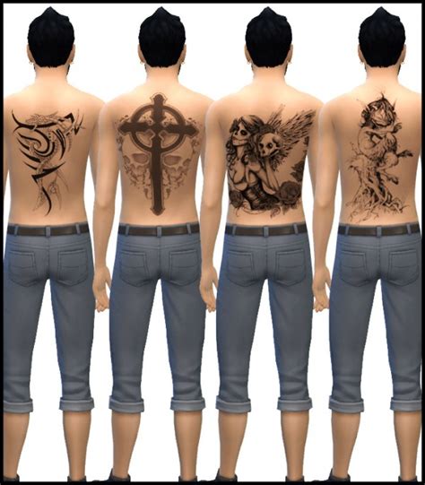 Simista Male Back Tattoos Sims 4 Downloads