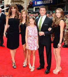 Sylvester Stallone Poses Alongside His Wife And Three Daughters At The