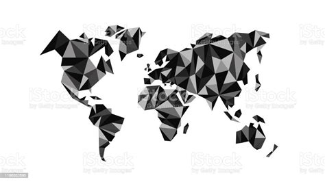 Abstract World Map With Polygons On White Background Vector