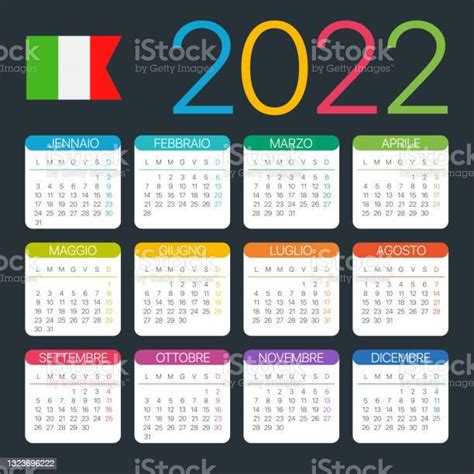 Calendario 2022 Illustrazione Grafica Modello Vettoriale Versione