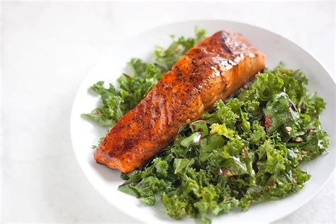 Next, in a bowl submerge the chicken strips in buttermilk for 15 to 20 minutes (or longer if you'd like). Honey Soy Glazed Salmon with Spicy Kale Salad | A Sassy ...