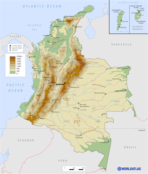 large detailed physical map of colombia colombia large detailed sexiz pix