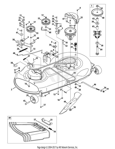 Mtd mtd lawn mower parts diagram riding mower belt replacement, size: MTD 13AL771T004 (2010) Parts Diagram for Mower Deck 46-Inch