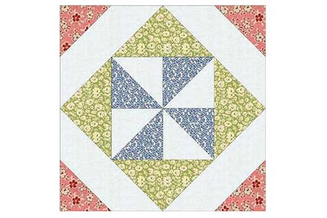 Pinwheel In A Square Quilt Block Pattern