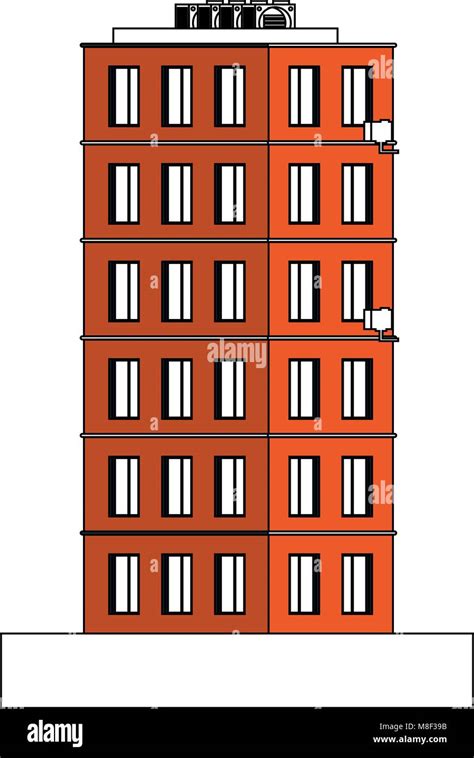 Pixelated Building Isolated Vector Illustration Graphic Design Stock