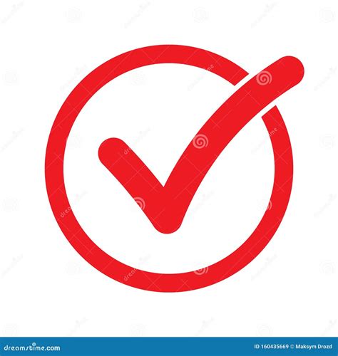 Red Check List Button Icon Check Mark In Box Sign Stock Illustration
