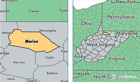 Marion County West Virginia Map Of Marion County Wv Where Is