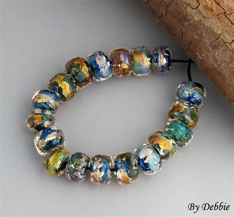 Lampwork Beads Glass Beads Jewelry Set Organic Beads Beaded Bracelet Bead Necklace Beach Jewelry