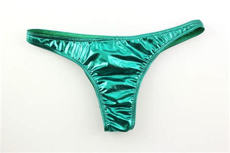 Mens Shiny Bikini Thong Polyester Underwear Briefs T Back Panties