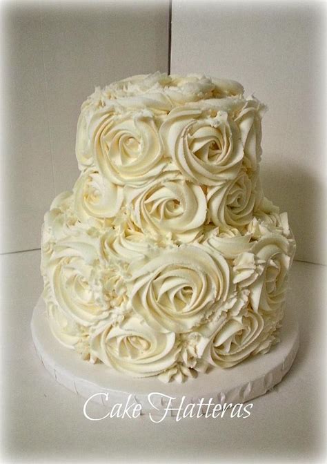 buttercream rosettes wedding cake decorated cake by cakesdecor