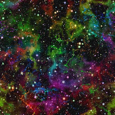 Abstract Shiny Colorful Universe Rainbow Colored Nebula Night Starry