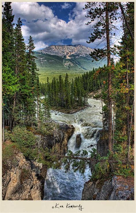 Falls On Sunwapta River In Jasper National Park Alberta